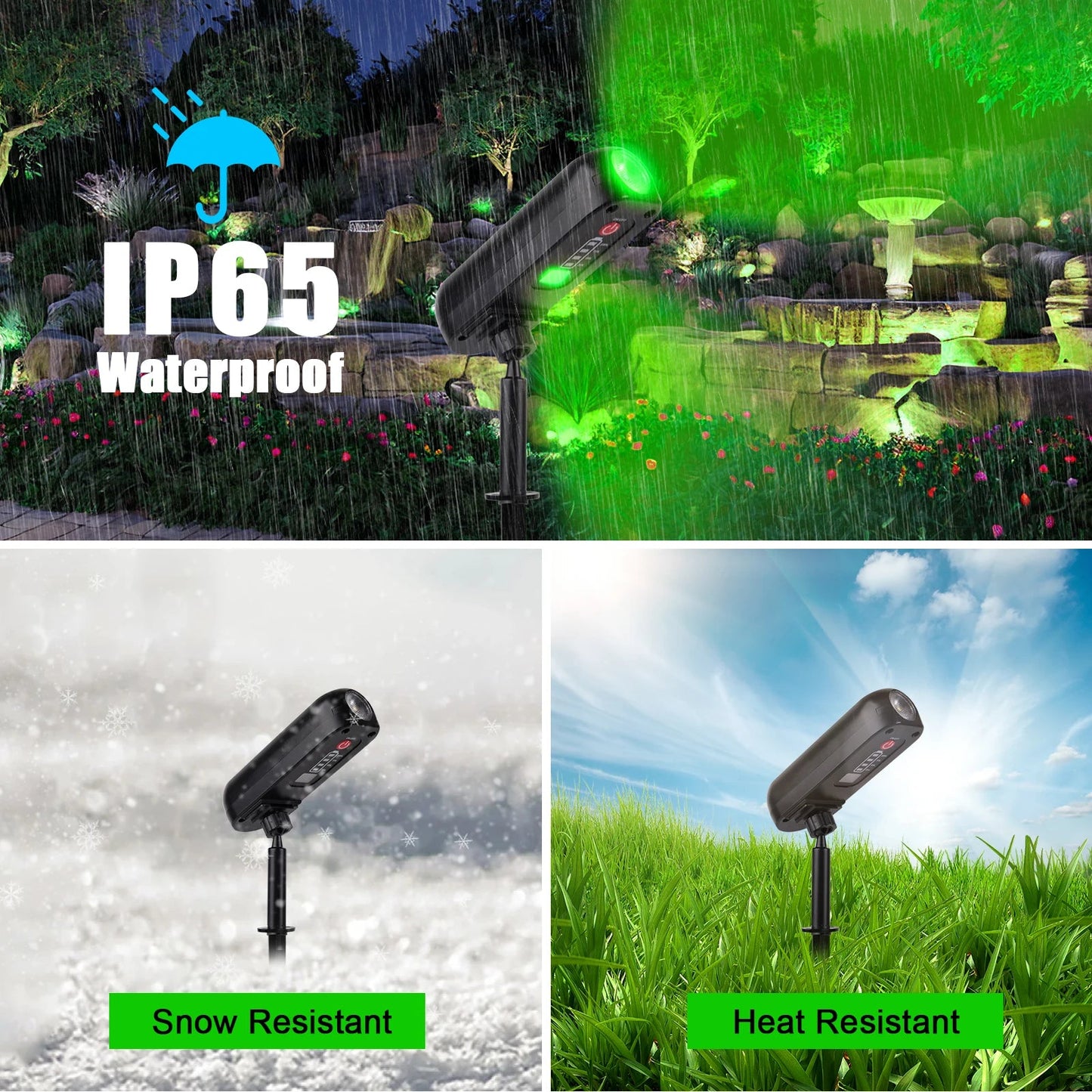 4PCS Solar LED Light Outdoor Solar Wall Light IP65 Green Garden Light Solar Spotlights Solar Uplights for Trees Pathway Yard - Smoothy Home