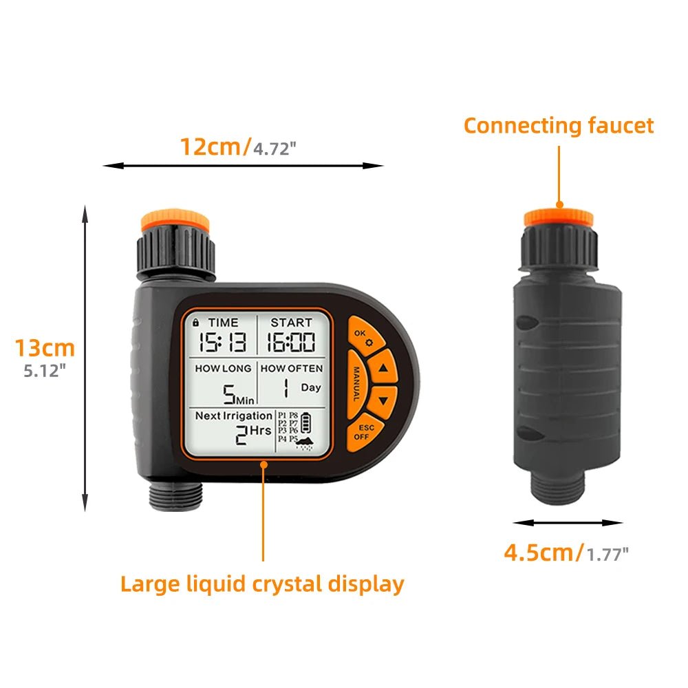 5-50M 1/4" Garden Smart Timer Irrigation Set IPX5 Waterproof LCD Automatic Watering Controller Can Be Used Water Lawn Plants kit - Smoothy Home
