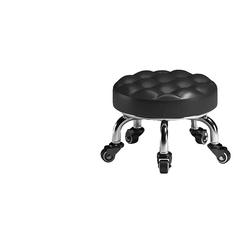 5-Wheel Metal Stool - Thickened Silent Low Stool with Sturdy Frame for Home/Foot Spa/Cosmetology/Kids - Smoothy Home
