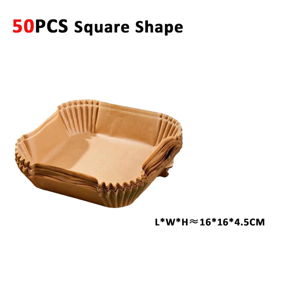 50/100pcs Air Fryer Paper Liners Non Stick Oil Proof & Waterproof Baking Paper For Microwave Air Fryer Paper Tray - Smoothy Home