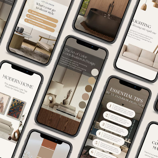 Interior Design Moodboard Templates | Canva Editable Posts | Modern Home Decor & Design Inspiration Bundle