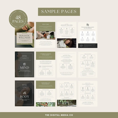 Holistic Wellness Ebook | Editable Canva Template | Mind, Body & Spirit Guide | Done-For-You Lead Magnet