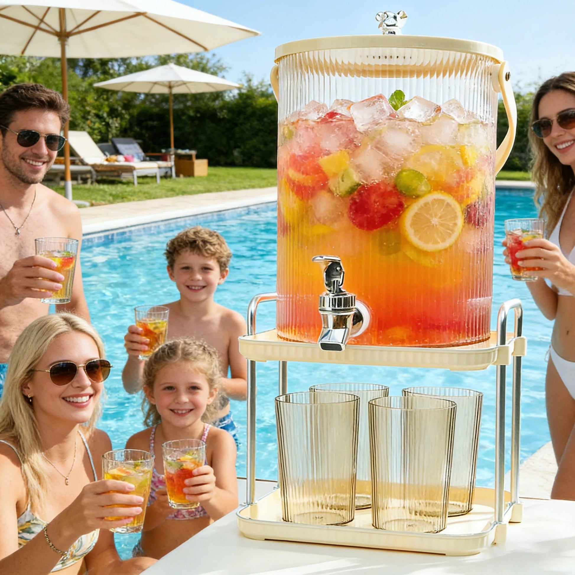 5L/3.5L Cold Water Kettle with Faucet Large Capacity Beer Beverage Dispenser Easy Clean Juice Container for Summer Party Kitchen - Smoothy Home