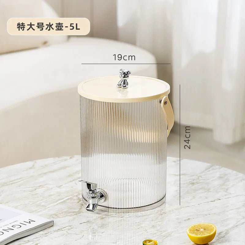 5L/3.5L Cold Water Kettle with Faucet Large Capacity Beer Beverage Dispenser Easy Clean Juice Container for Summer Party Kitchen - Smoothy Home