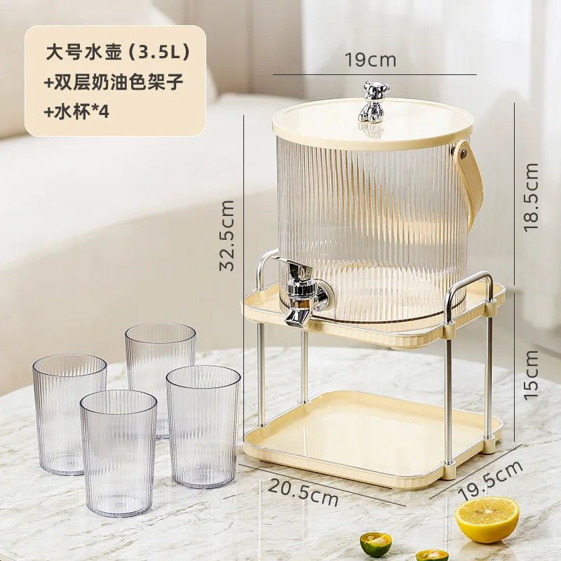 5L/3.5L Cold Water Kettle with Faucet Large Capacity Beer Beverage Dispenser Easy Clean Juice Container for Summer Party Kitchen - Smoothy Home