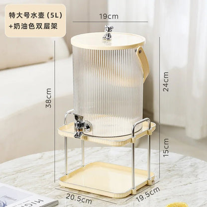 5L/3.5L Cold Water Kettle with Faucet Large Capacity Beer Beverage Dispenser Easy Clean Juice Container for Summer Party Kitchen - Smoothy Home