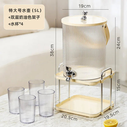 5L/3.5L Cold Water Kettle with Faucet Large Capacity Beer Beverage Dispenser Easy Clean Juice Container for Summer Party Kitchen - Smoothy Home