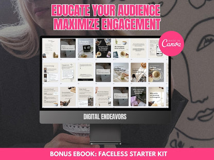 Viral Aesthetic Instagram Carousels | Done-For-You Content with MRR/PLR | Faceless & Digital Product Niches + Bonus Ebook