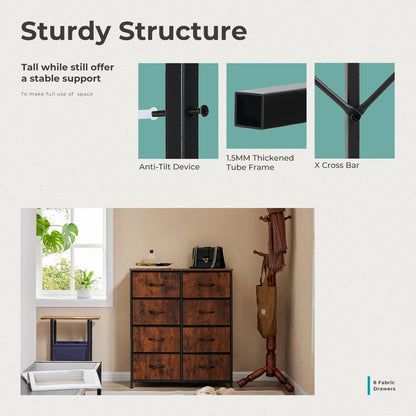 8-Drawer Nightstand Dresser - Smoothy Home