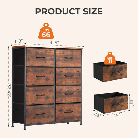 8-Drawer Nightstand Dresser - Smoothy Home
