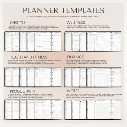 2025-2026 & Undated All-In-One Digital Planner | 5000+ Stickers, 120+ Covers & 480+ Templates | GoodNotes