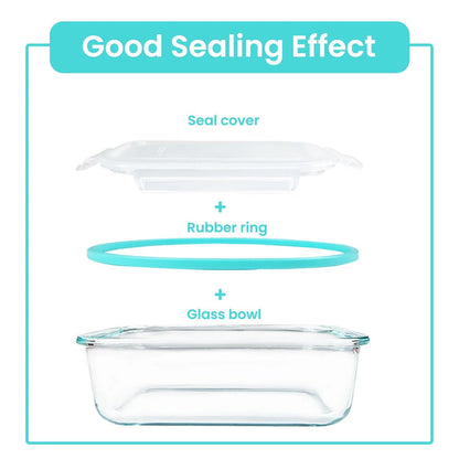 8pcs Glass Food Storage Containers Set Lunch Box Leakproof Airtight Microwave & Oven Safe Stackable Kitchen Organizers - Smoothy Home