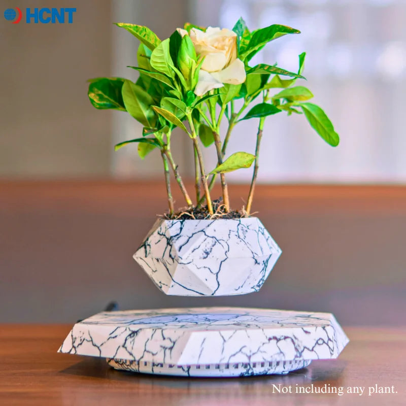 Levitating Plant Pot Magnetic Levitation Flower Pot Rotating Planters Suspension Floating Plant Succulents Potted for Home Livin