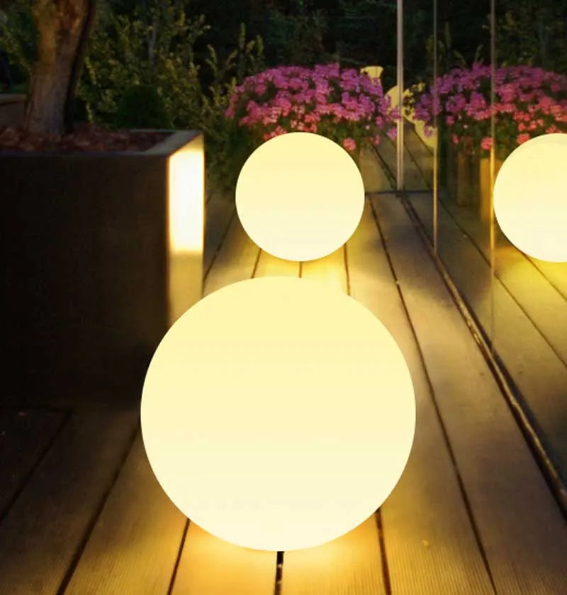 IP65 LED Night Light Ball Warm White Color with Extenal Extension Wire 1.5m Seamless Matte Housing for Outdoor Pathway Yard Lawn
