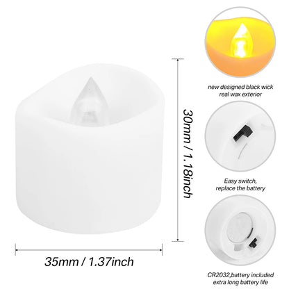 LED Tea Lights with Remote Control Lameless Tealights Candles Battery Operated Flickering Tea Lights for Christmas Halloween Dec