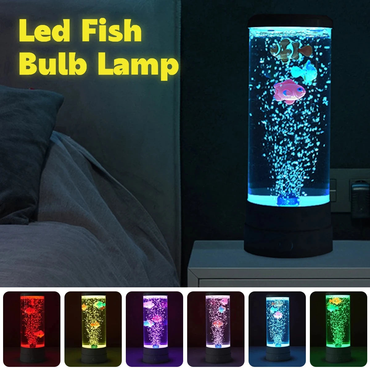 7 Colors Changing LED Jellyfish Lamp USB Battery Operated Jellyfish Night Light Fantasy Aquarium Lamps Bedroom Home Decoration
