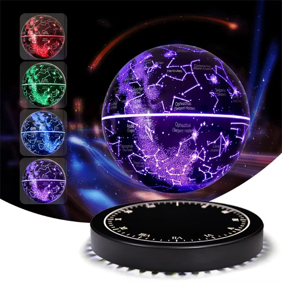 LED Floating Moonlight Lamp Novelty Automatic Spinning Globe Magnetic Levitation Decoration Modern Home Accessories Automatic