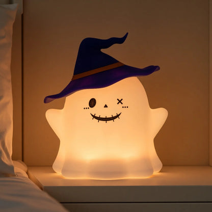 Cute Ghost Night Light for Children Rechargeable Table Lamp for Halloween RGB Desk Lamp Desktop Decorative Light Gift for Kids