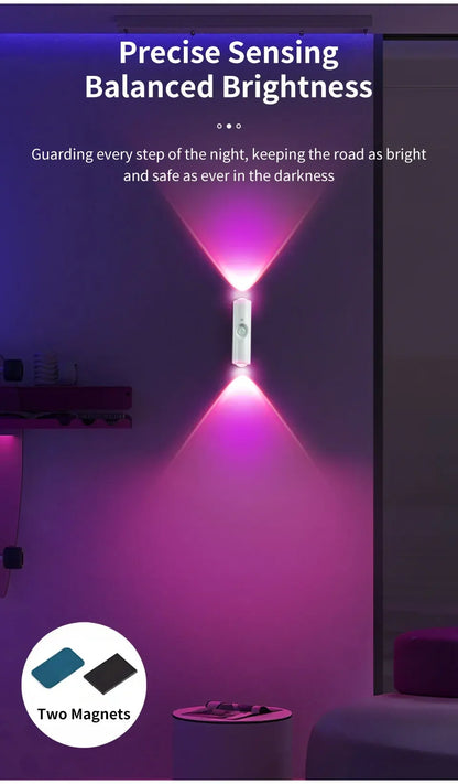 LED Cabinet Lights Motion Sensor Ambient Light Magnetic RGB Rechargeable Wall Sunset Lamp Hallway Stairs Kitchen Night Light