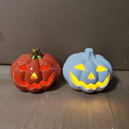 Halloween decoration pumpkin Ceramic lamp home decor Table decoration and accessories Ghost Festival Skull Ornaments LED Lights