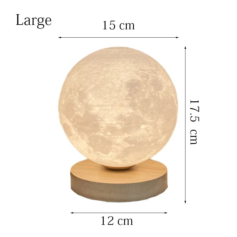 Creative 3D Moon Table Lamp Technology Fashion Atmosphere Lamp Children's Room Student Lamp Bedroom Study Decorative Lamp