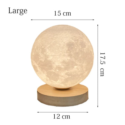 Creative 3D Moon Table Lamp Technology Fashion Atmosphere Lamp Children's Room Student Lamp Bedroom Study Decorative Lamp