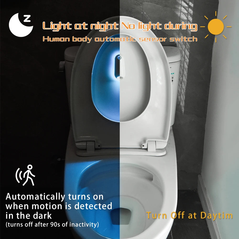 Smart Toliet Night Light, 7Color Changing Motion Sensor Lamp, Gradient RGB Led Toilet Lights, for Washroom, Commode, Night