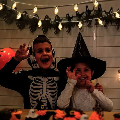 1.5M/3M LED Ghost String Lights Halloween Spooky Hanging Decoration Lamp for Party Haunted House Garden Bedroom Atmosphere Light