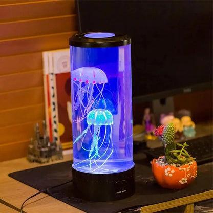 7 Colors Changing LED Jellyfish Lamp USB Battery Operated Jellyfish Night Light Fantasy Aquarium Lamps Bedroom Home Decoration