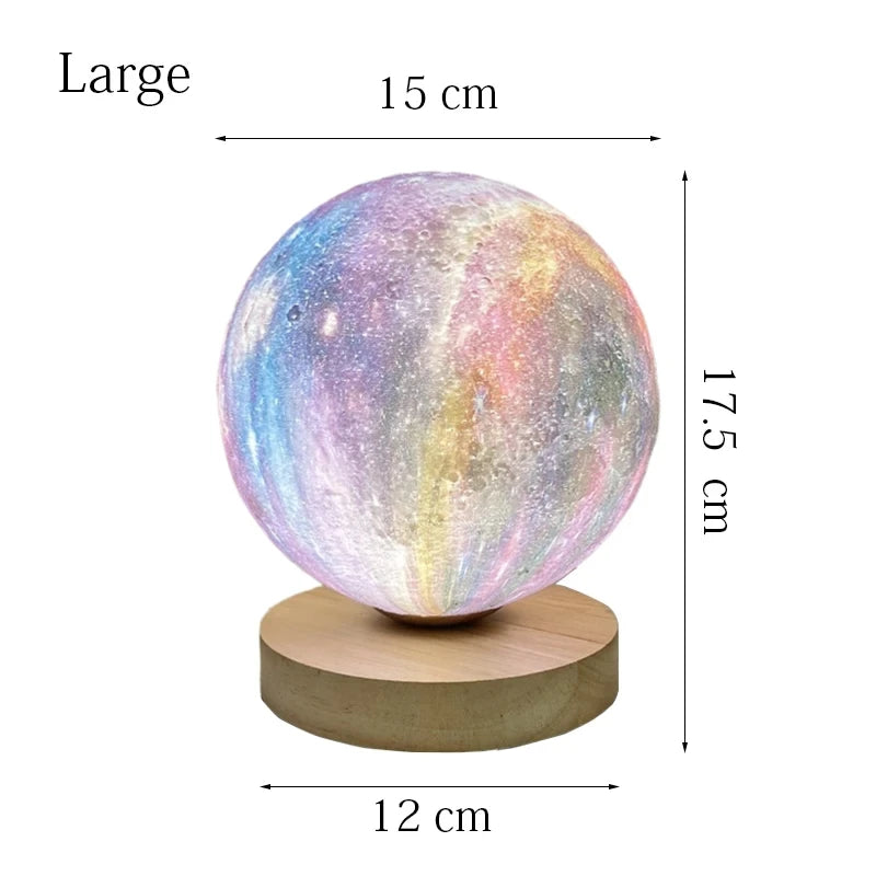 Creative 3D Moon Table Lamp Technology Fashion Atmosphere Lamp Children's Room Student Lamp Bedroom Study Decorative Lamp