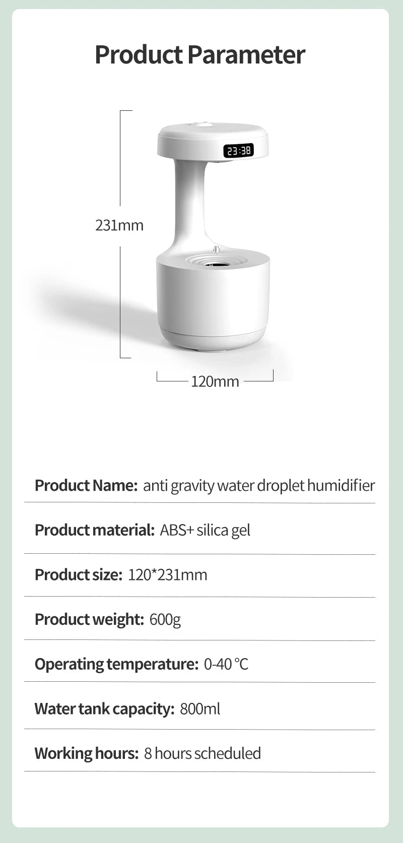 Anti-Gravity Water Humidifier