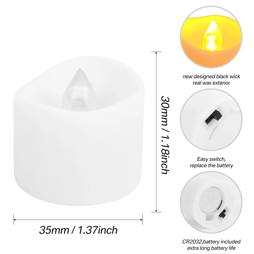 LED Tea Lights with Remote Control Lameless Tealights Candles Battery Operated Flickering Tea Lights for Christmas Halloween Dec