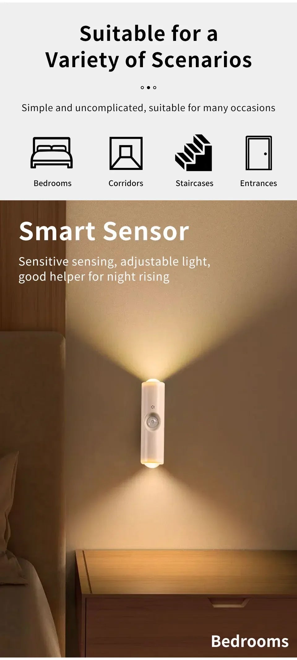 LED Cabinet Lights Motion Sensor Ambient Light Magnetic RGB Rechargeable Wall Sunset Lamp Hallway Stairs Kitchen Night Light