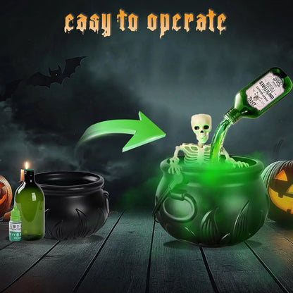 Halloween Decoration Witch Cauldron Fog Basin Levitation Potion Bottle Skull LED Party Supplies Room Decor Sculpture Figurine