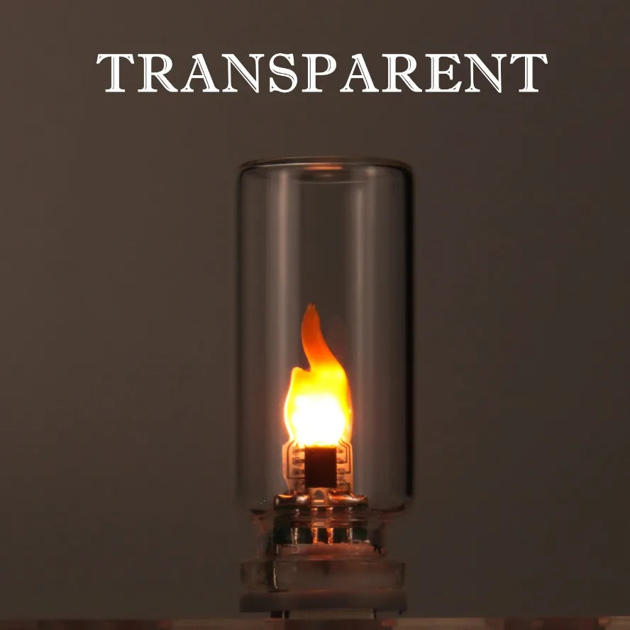 USB LED Flame Type Night Light Frosted Clear Glass Flickering Dynamic Flame Light Flash Mood Lighting for Car Interior Home Lamp