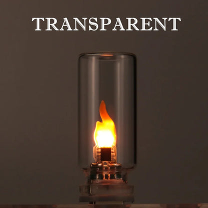 USB LED Flame Type Night Light Frosted Clear Glass Flickering Dynamic Flame Light Flash Mood Lighting for Car Interior Home Lamp