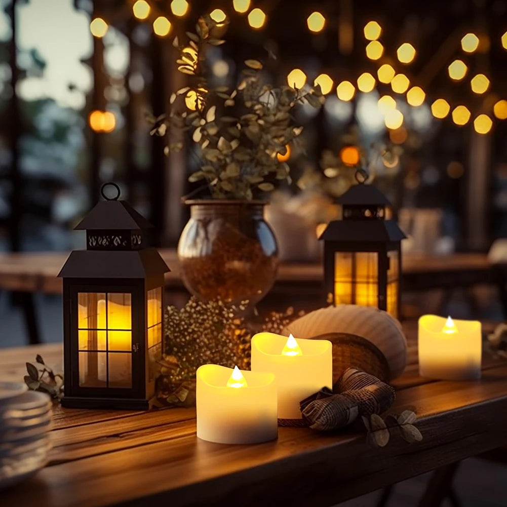 LED Tea Lights with Remote Control Lameless Tealights Candles Battery Operated Flickering Tea Lights for Christmas Halloween Dec