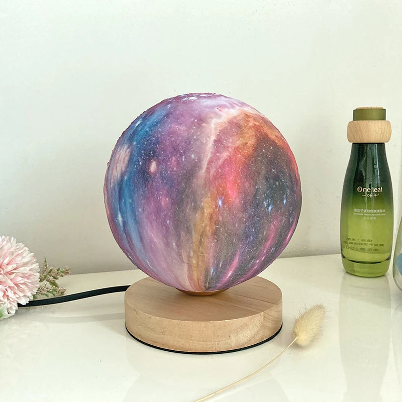 Creative 3D Moon Table Lamp Technology Fashion Atmosphere Lamp Children's Room Student Lamp Bedroom Study Decorative Lamp