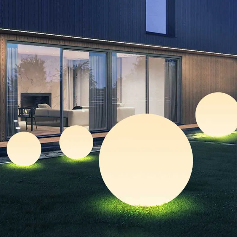 IP65 LED Night Light Ball Warm White Color with Extenal Extension Wire 1.5m Seamless Matte Housing for Outdoor Pathway Yard Lawn