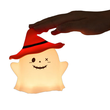 Cute Ghost Night Light for Children Rechargeable Table Lamp for Halloween RGB Desk Lamp Desktop Decorative Light Gift for Kids