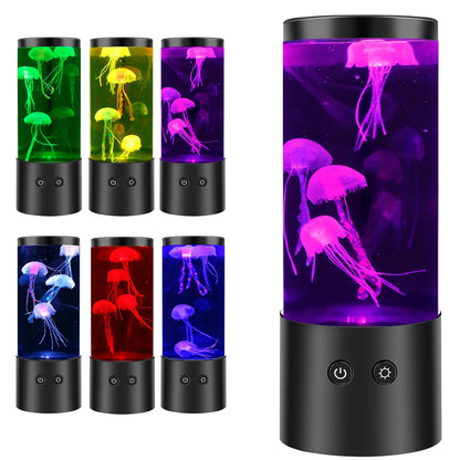 7 Colors Changing LED Jellyfish Lamp USB Battery Operated Jellyfish Night Light Fantasy Aquarium Lamps Bedroom Home Decoration