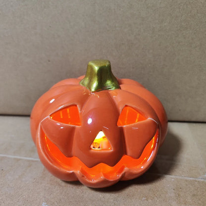 Halloween decoration pumpkin Ceramic lamp home decor Table decoration and accessories Ghost Festival Skull Ornaments LED Lights