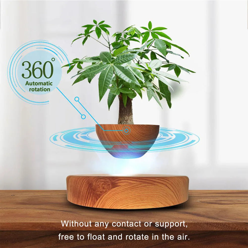 Levitating Air Bonsai Pot Rotation Flower Pot Planters Magnetic Suspension Floating Pot Potted Plant Home Without Plants