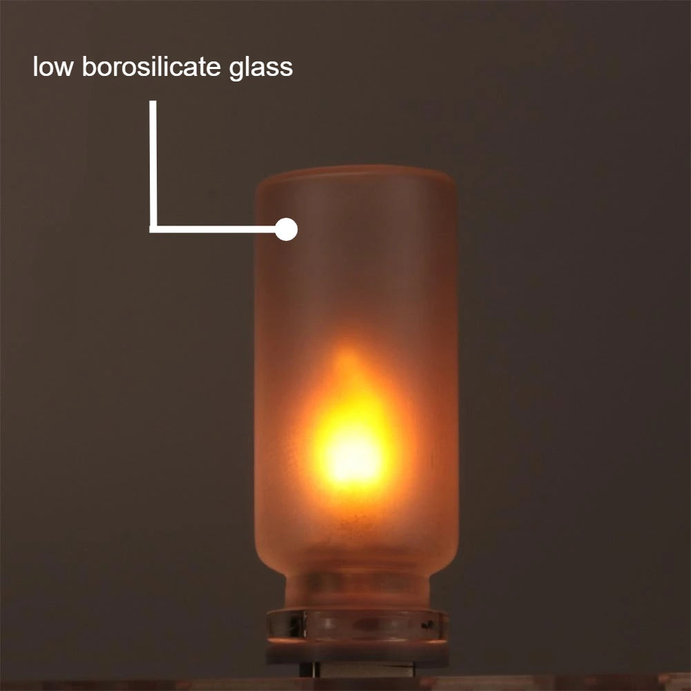 USB LED Flame Type Night Light Frosted Clear Glass Flickering Dynamic Flame Light Flash Mood Lighting for Car Interior Home Lamp