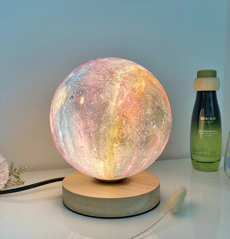 Creative 3D Moon Table Lamp Technology Fashion Atmosphere Lamp Children's Room Student Lamp Bedroom Study Decorative Lamp