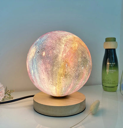 Creative 3D Moon Table Lamp Technology Fashion Atmosphere Lamp Children's Room Student Lamp Bedroom Study Decorative Lamp