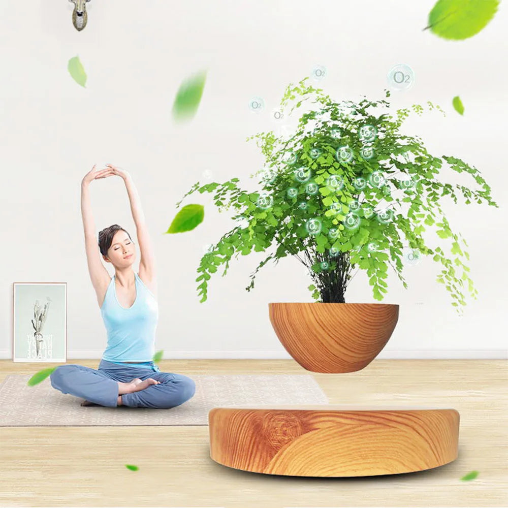 Levitating Air Bonsai Pot Rotation Flower Pot Planters Magnetic Suspension Floating Pot Potted Plant Home Without Plants