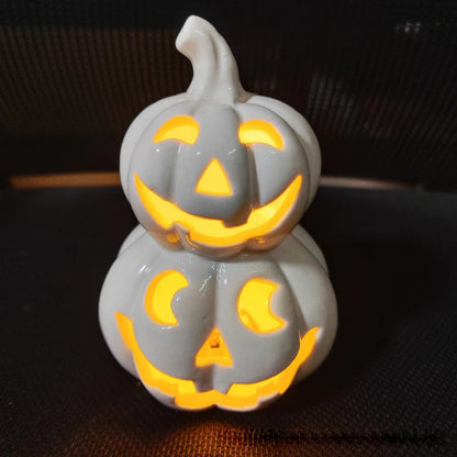 Halloween decoration pumpkin Ceramic lamp home decor Table decoration and accessories Ghost Festival Skull Ornaments LED Lights
