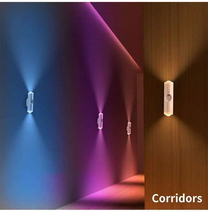 LED Cabinet Lights Motion Sensor Ambient Light Magnetic RGB Rechargeable Wall Sunset Lamp Hallway Stairs Kitchen Night Light