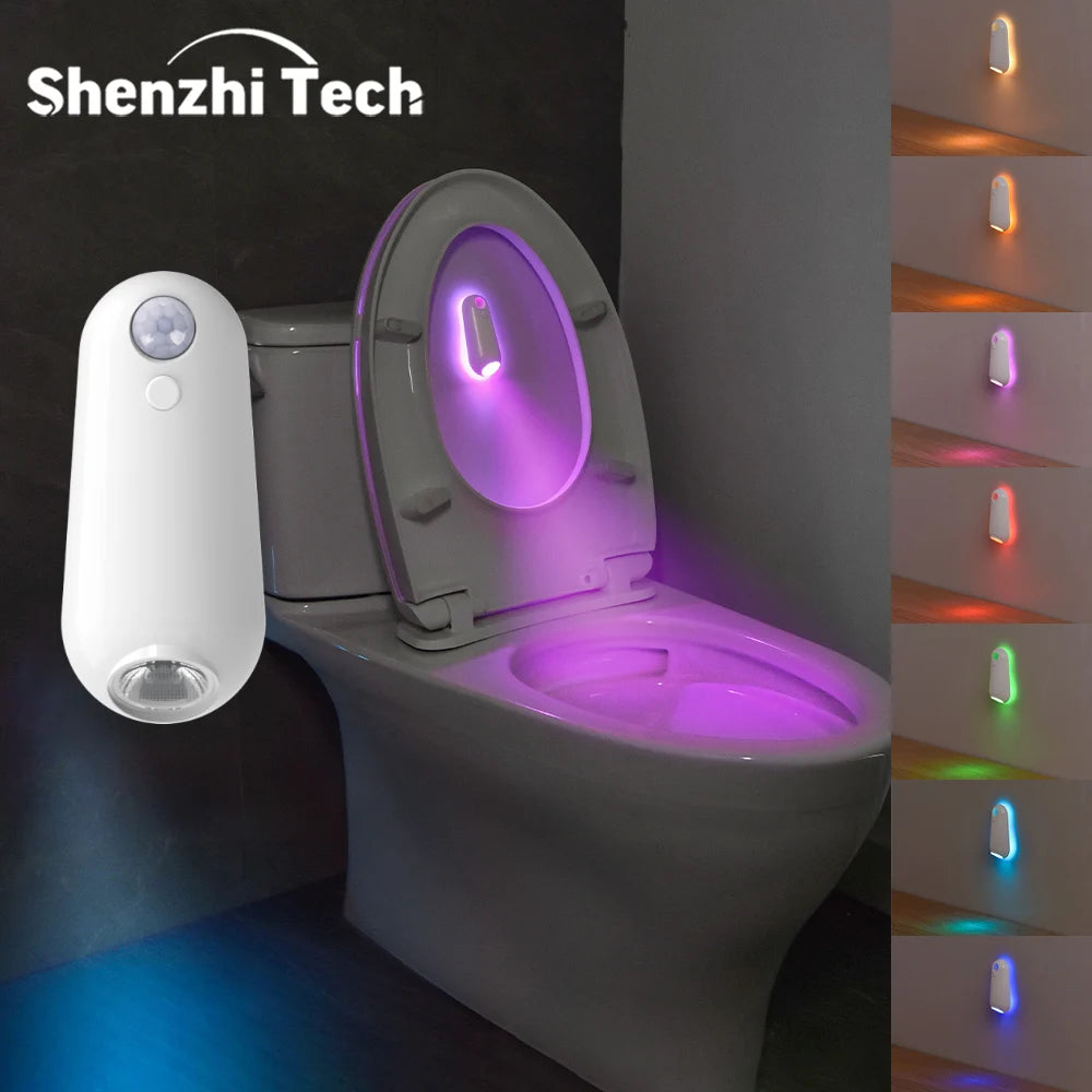 Smart Toliet Night Light, 7Color Changing Motion Sensor Lamp, Gradient RGB Led Toilet Lights, for Washroom, Commode, Night